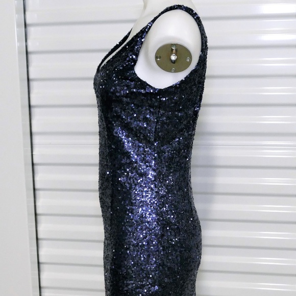 Tobi Blue Sequin Bodycon Mini Dress sz M - Picture 6 of 12